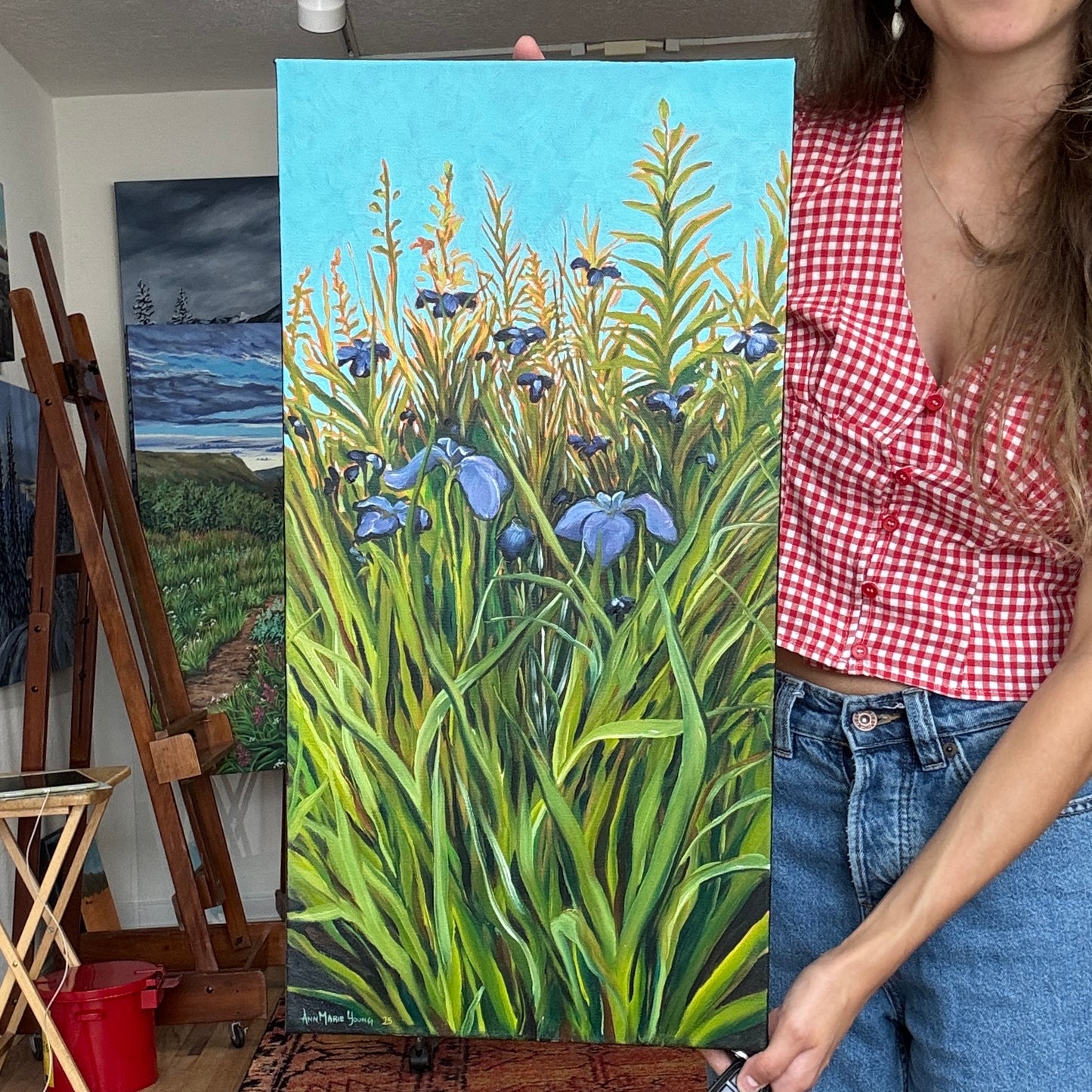 ORIGINAL "Wild Iris" 12x24 in