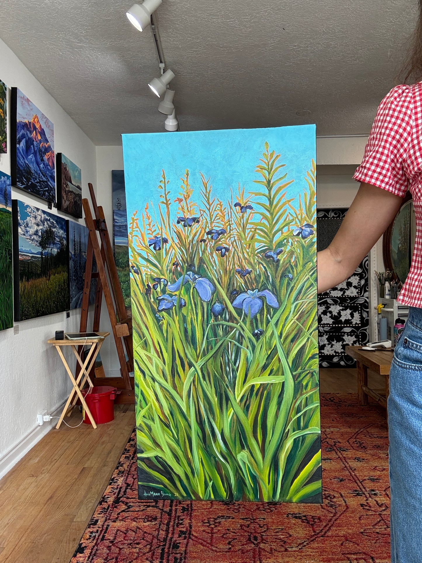 ORIGINAL "Wild Iris" 12x24 in