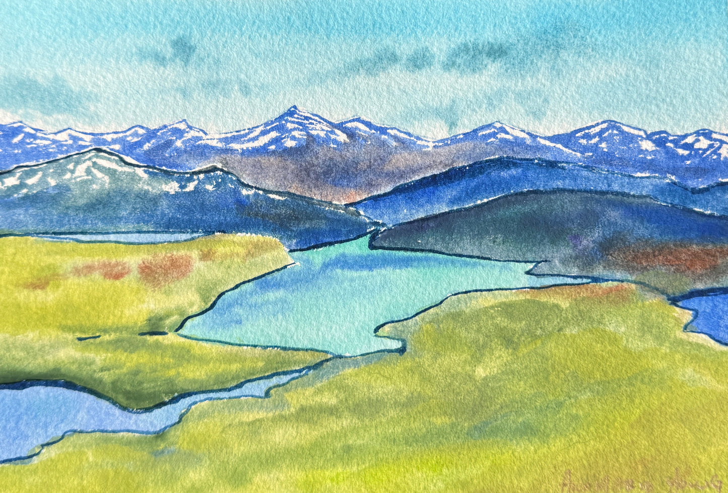 Hand-painted Alaska Postcard 2025
