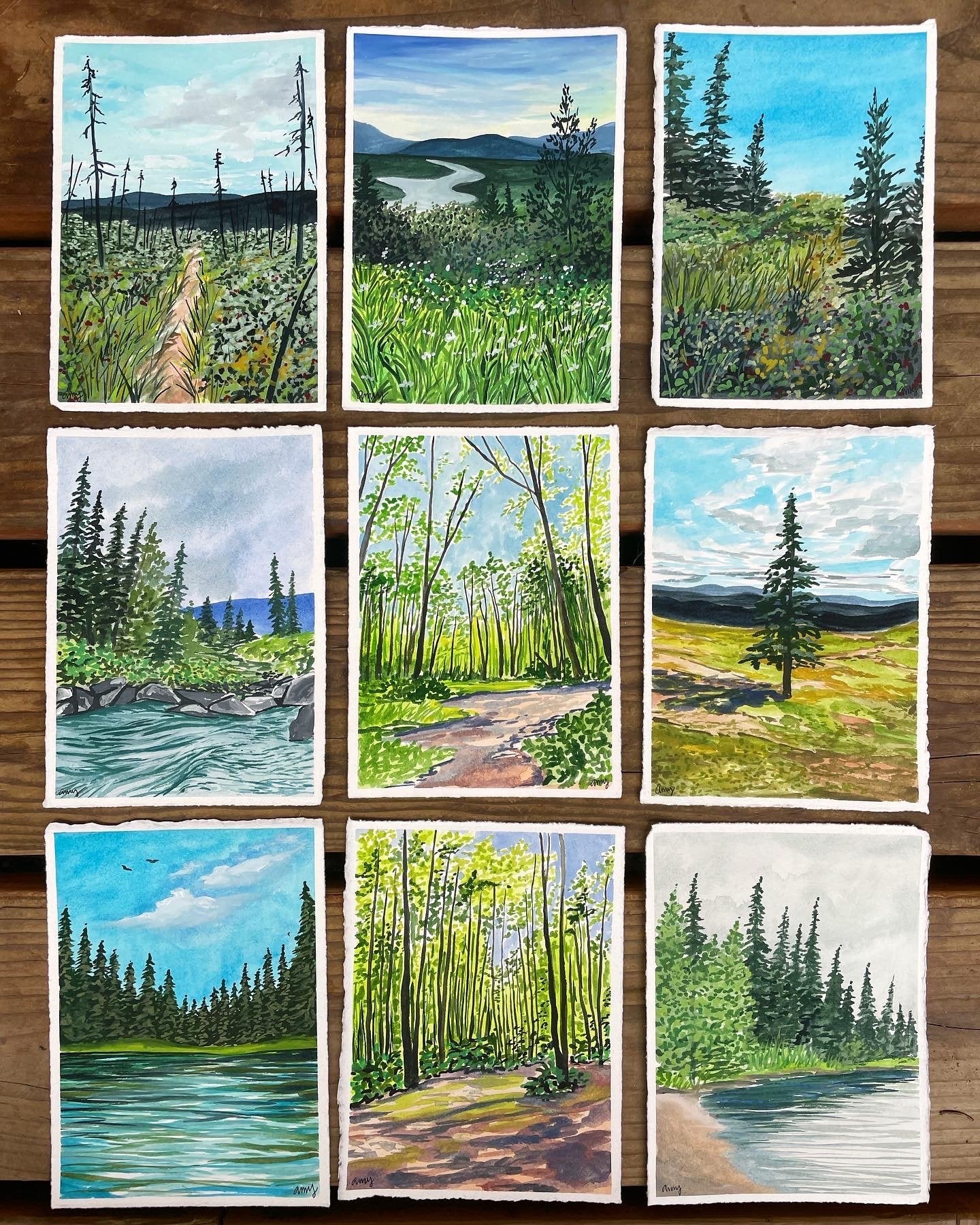 Hand-painted Alaska Postcard 2025