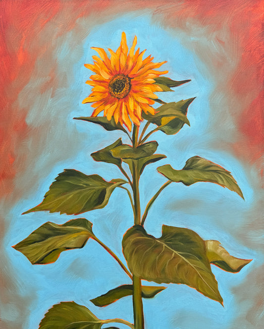 ORIGINAL "Rustic Sunflower" 16x20 in