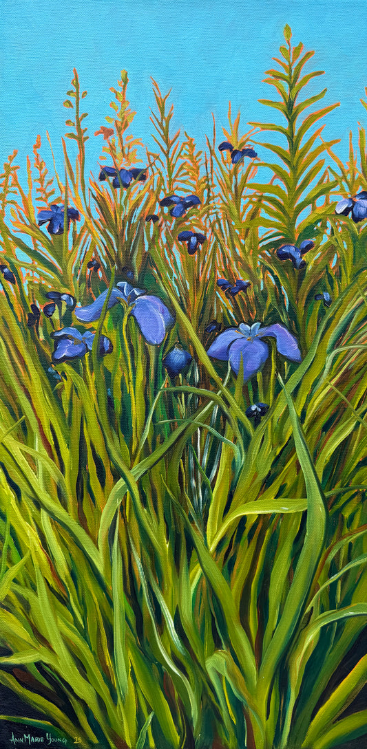 ORIGINAL "Wild Iris" 12x24 in