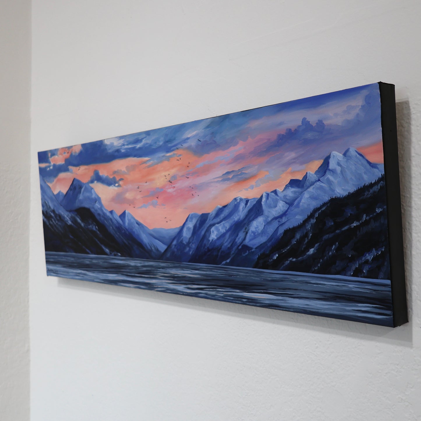 ORIGINAL "Pink Skies" 12x36 in