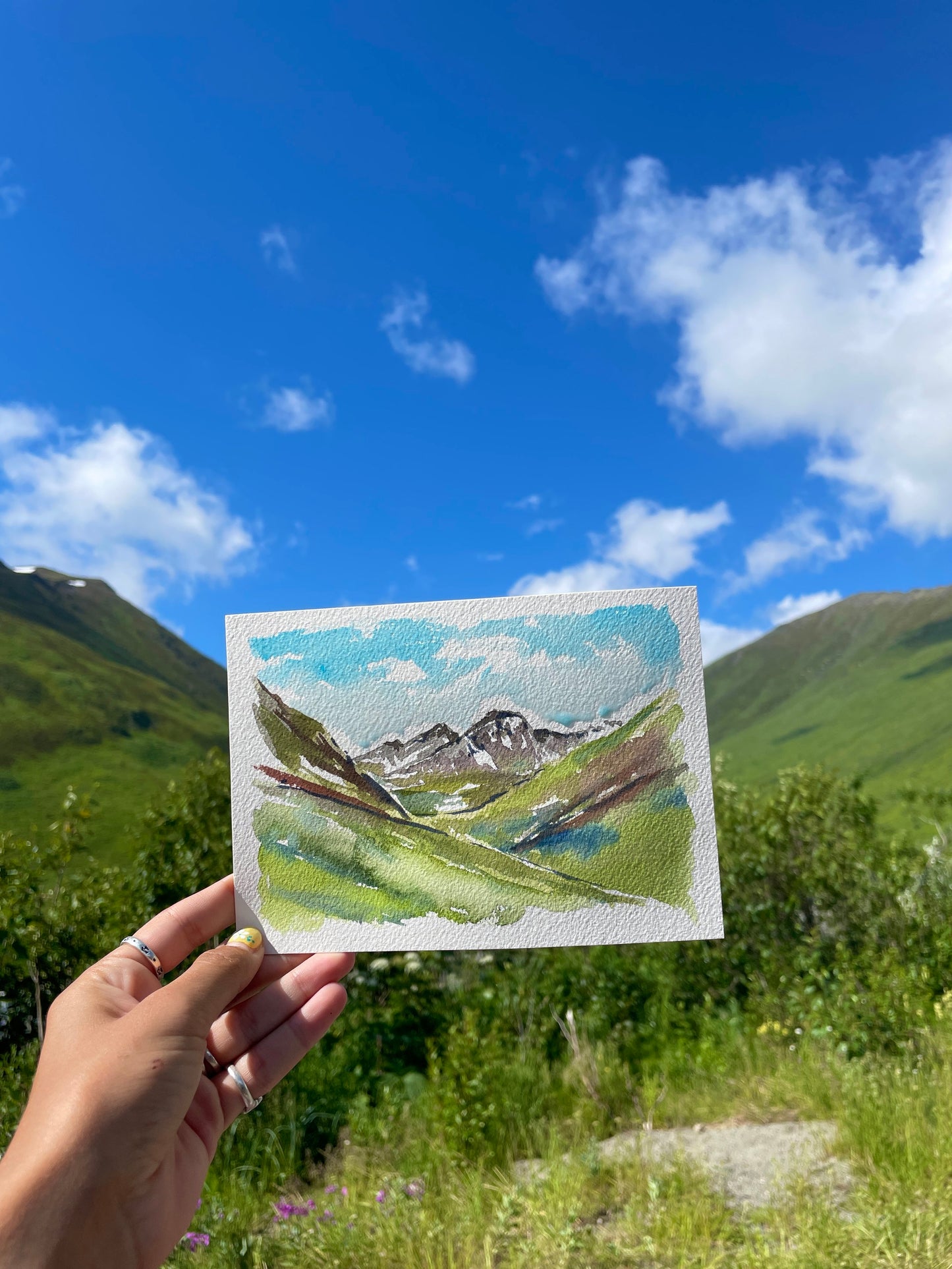 Hand-painted Alaska Postcard 2025