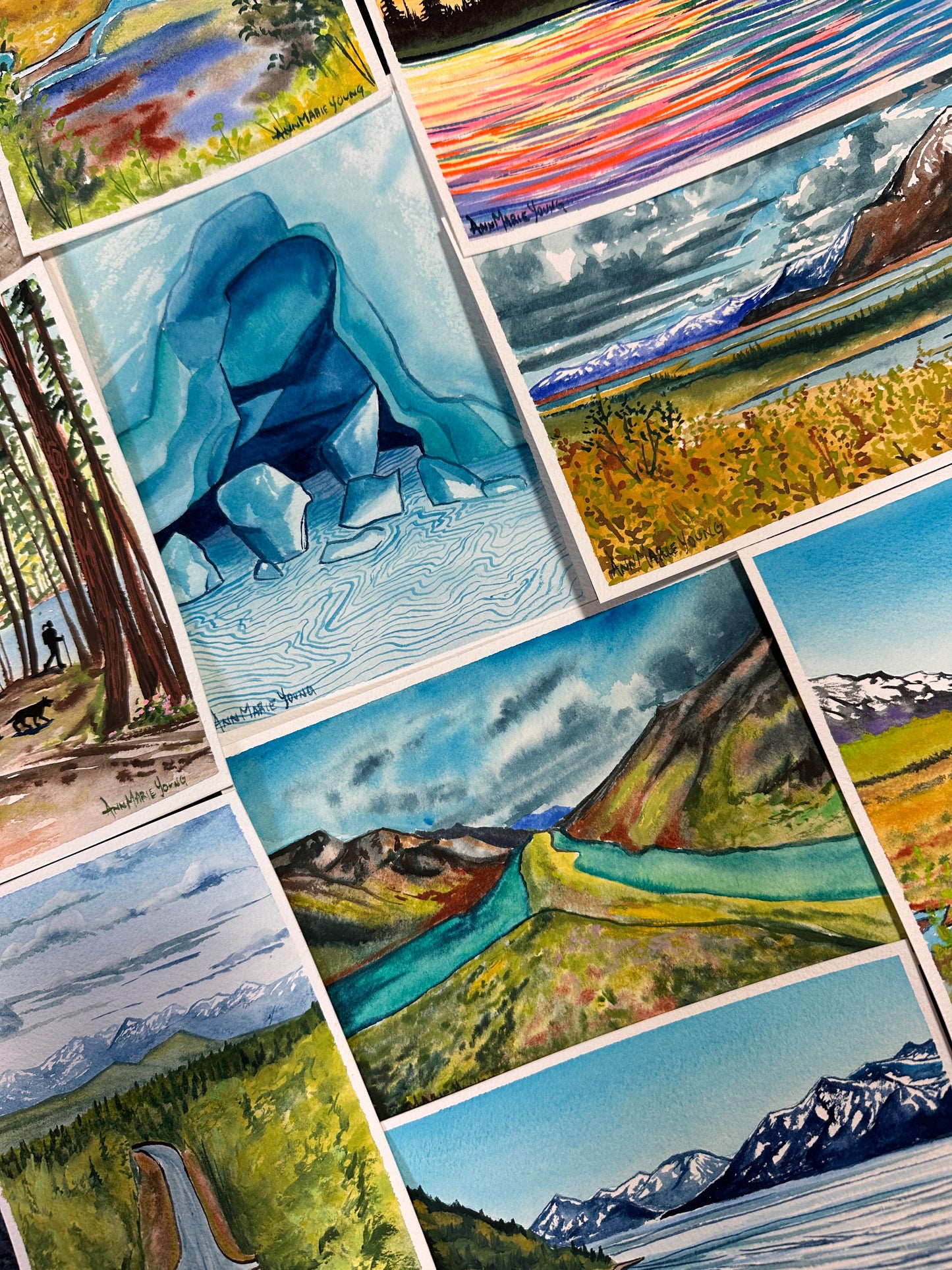 Hand-painted Alaska Postcard 2025
