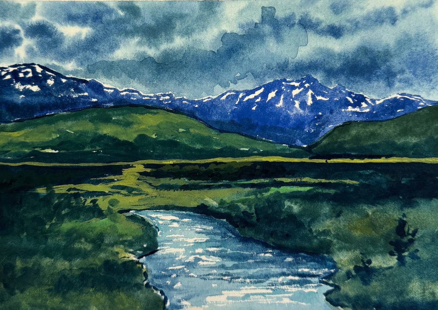 Hand-painted Alaska Postcard 2025