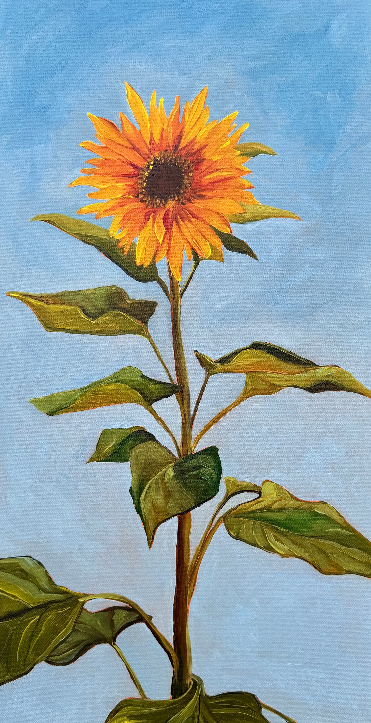 colorful painting of a sunflower by AnnMarie Henderson